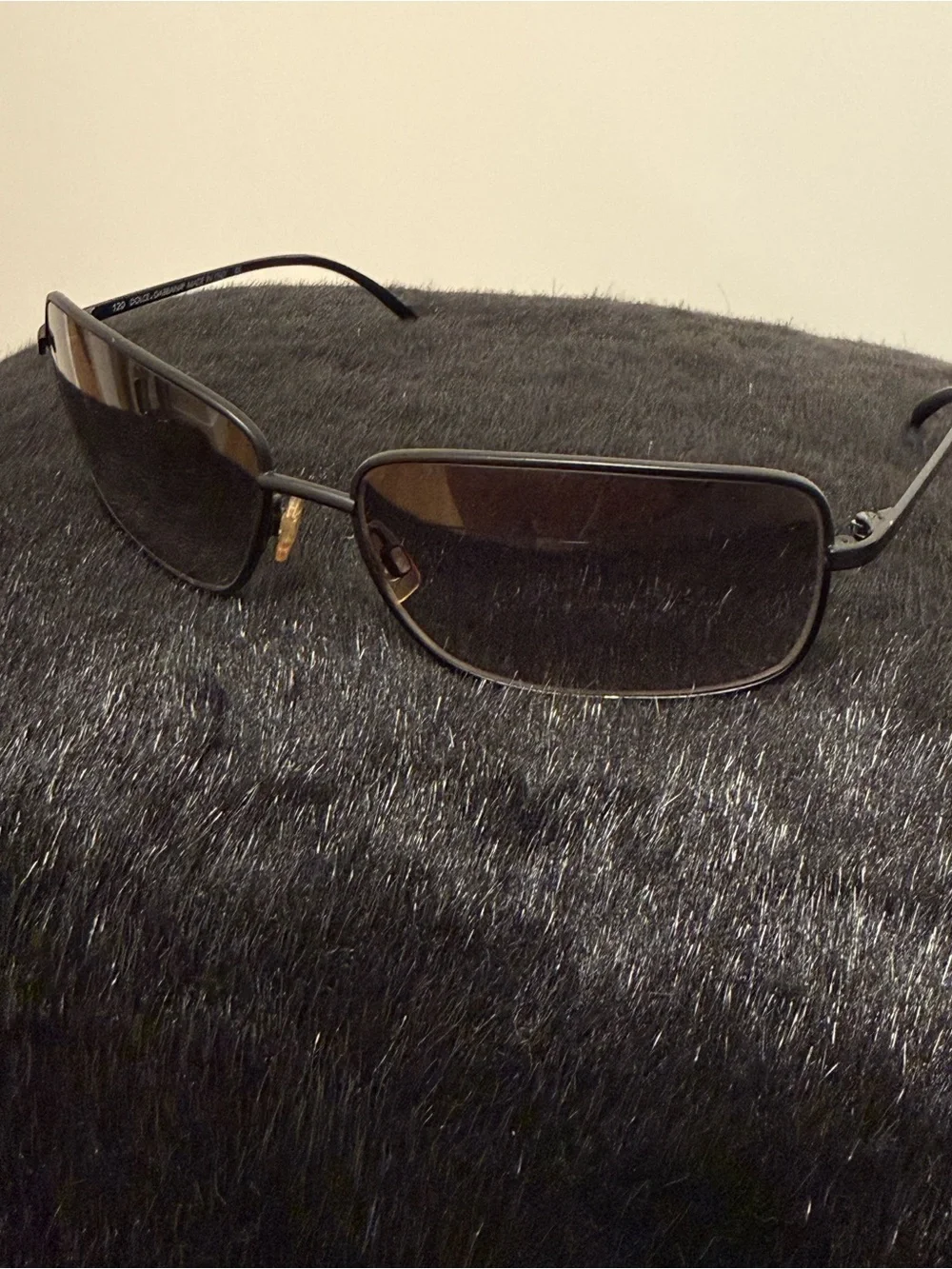 Vintage Dolce & Gabbana Black Metal Frame Sunglasses with Dark Smoke Lenses
